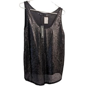 🆕 John Eshaya Black Sequin Tank Top M/L